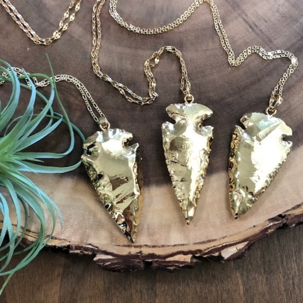 Gold Boho Arrowhead Necklace